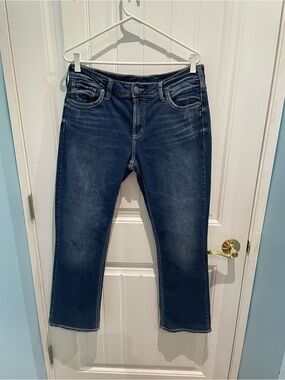 Silver Jeans Women's Straight Dark Blue Denim
